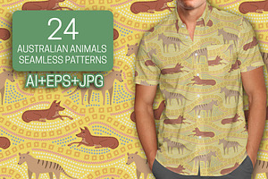 Australian Animals Seamless Patterns