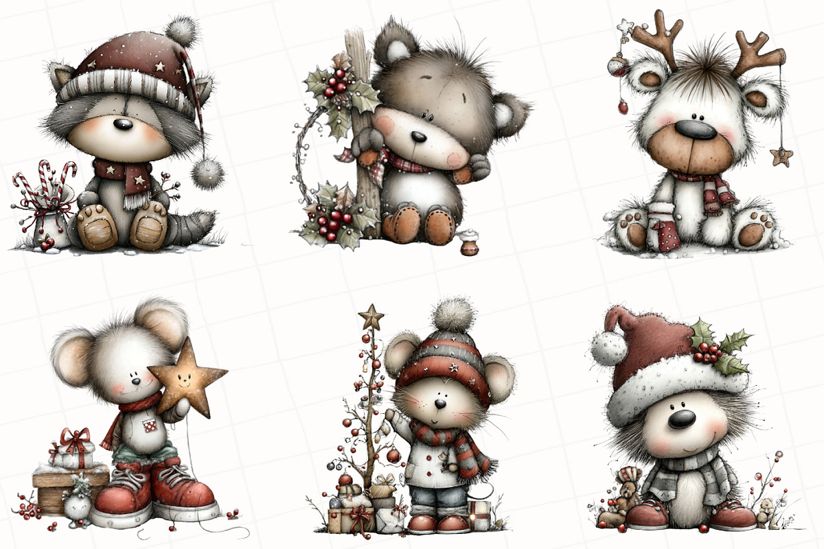 Whimsical Christmas Clipart Bundle, an Illustration by OK Design (Photo 5 of 6)