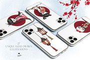 Japanese Kokeshi Dolls Clipart こけし, a Decorative Illustration by KaramfilaS (Thumbnail 7 of 10)