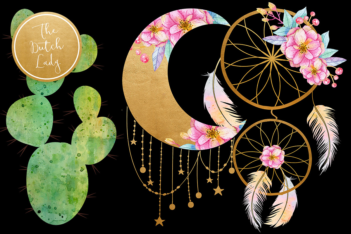 Enchanted Boho Desert Clipart Set, a Decorative Illustration by The ...
