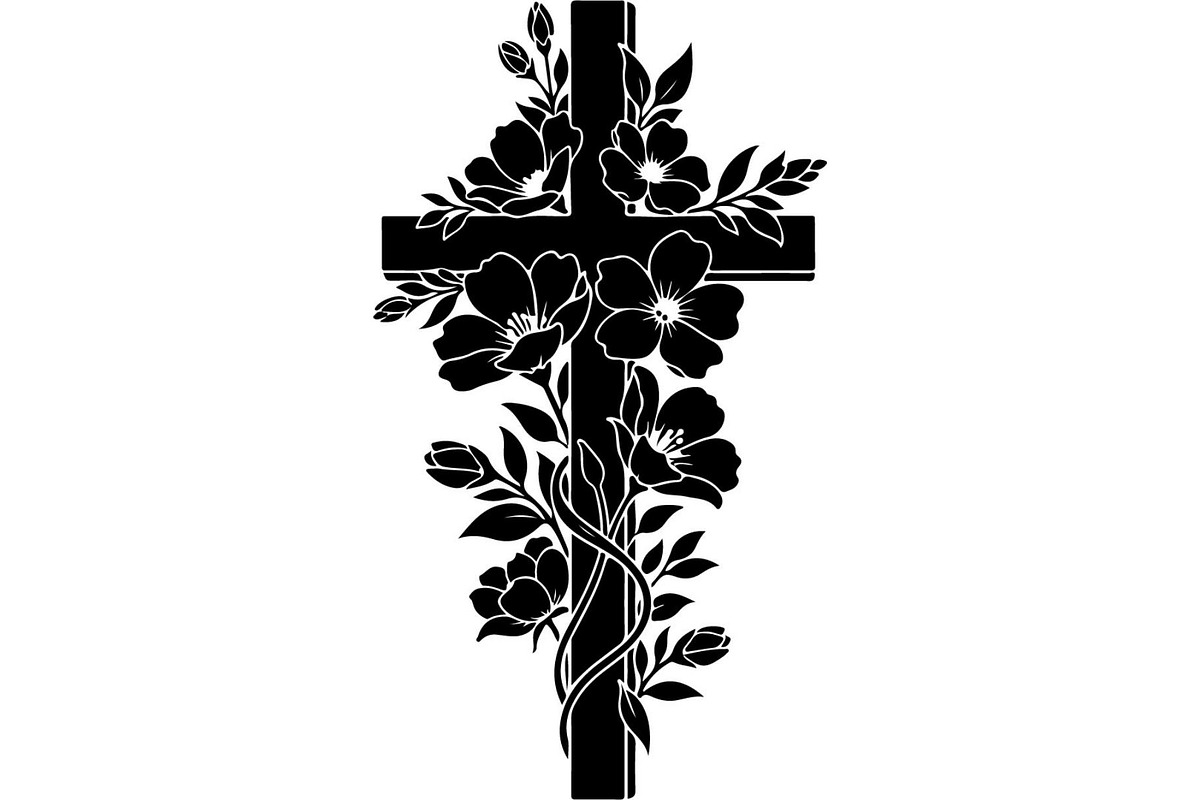 Floral Cross Silhouette, an Object Graphic by Creativeshirt (Photo 15 of 20)