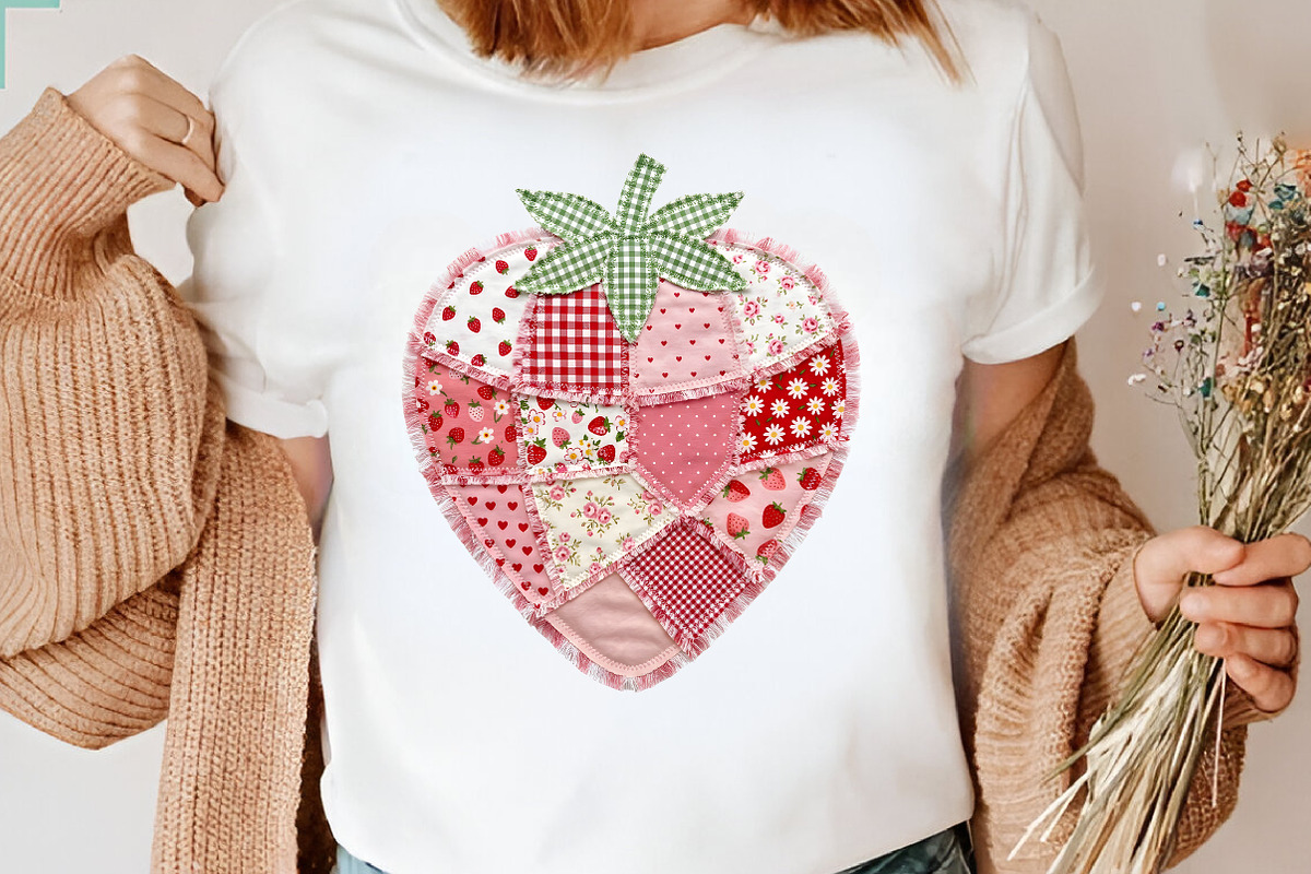 Patchwork Strawberry PNG, an Illustration by CreationArt (Photo 5 of 5)