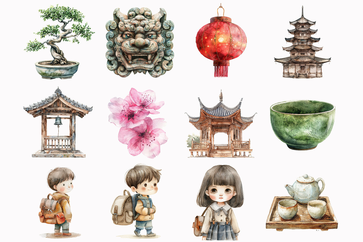 Japanese Clipart, an Illustration by Design Market (Photo 2 of 5)