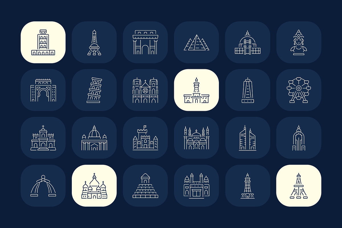 Monument Icon Art Set, an Outline Icon by Prosymbols (Photo 6 of 8)