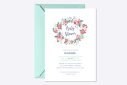 Garden Wreath Baby Shower Invite, an Invitation Template by origamiprints (Thumbnail 1 of 2)