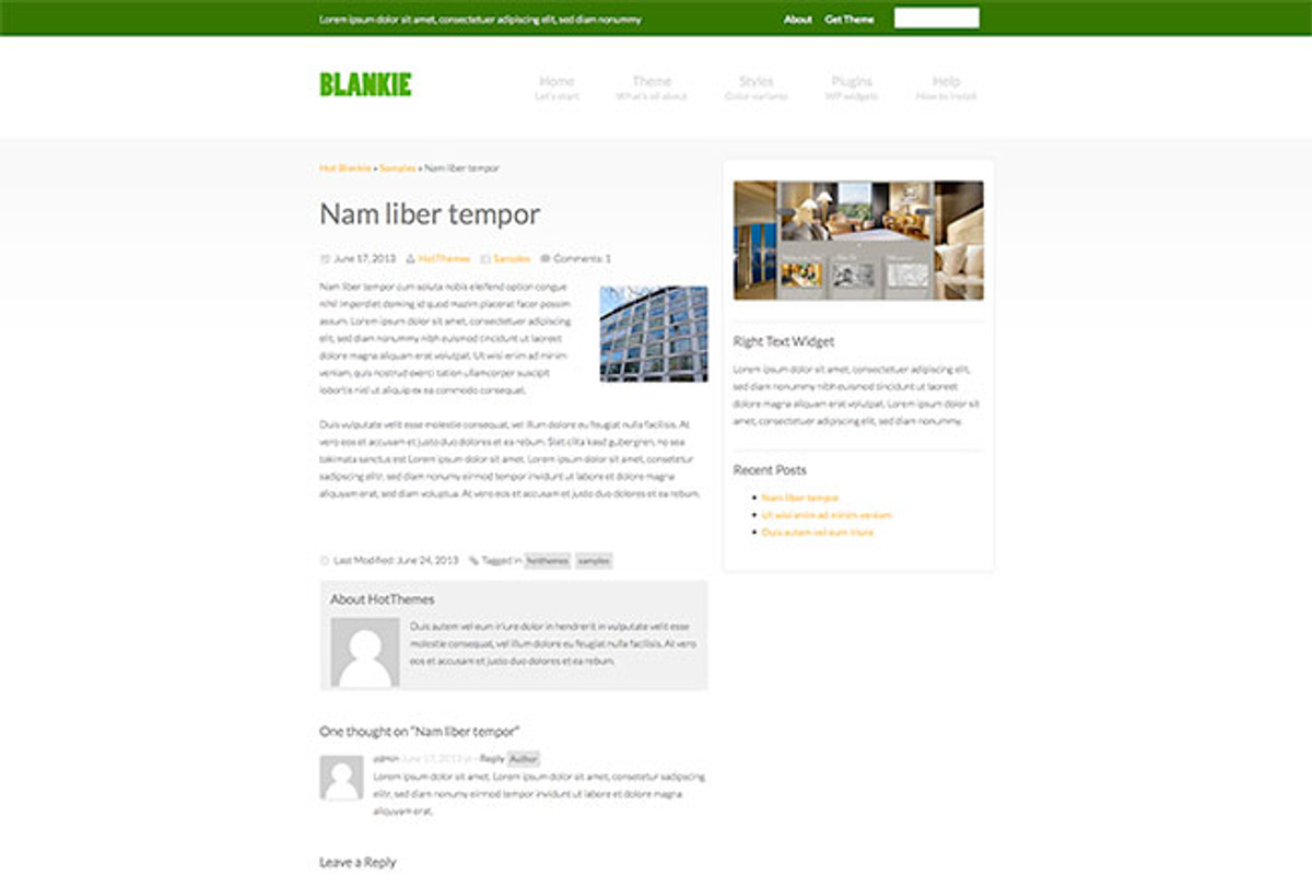 Hot Blankie, a WordPress Template by hot-themes (Photo 3 of 5)