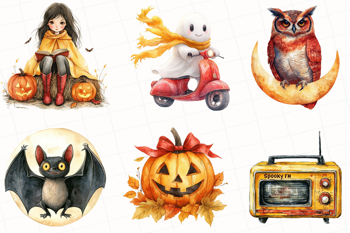 Halloween Sublimation Clipart, an Illustration by OK Design (Photo 2 of 5)