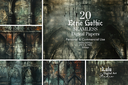 Eerie Gothic Seamless Digital Papers, a Background Graphic by Lulu Digital Art Studio