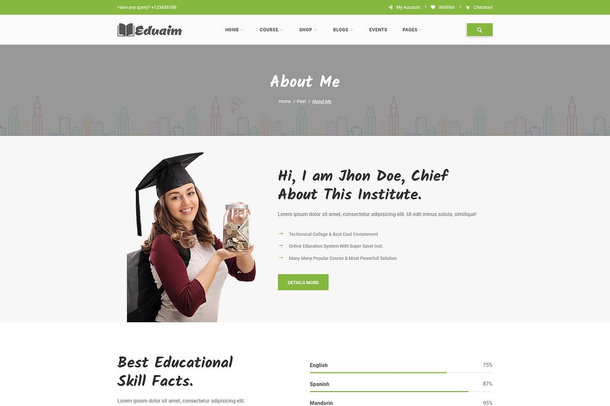 Eduaim Education Bootstrap Template, a Bootstrap Template by techboot (Photo 2 of 6)