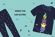Midnight Owls - vector set for kids, an Illustration by Satika (Thumbnail 4 of 5)