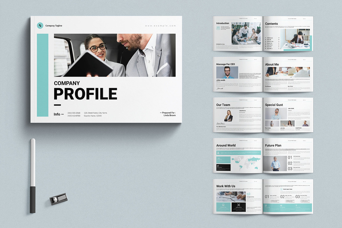 Company Profile Template Landscape, a Brochure Template by E-Type (Photo 1 of 5)