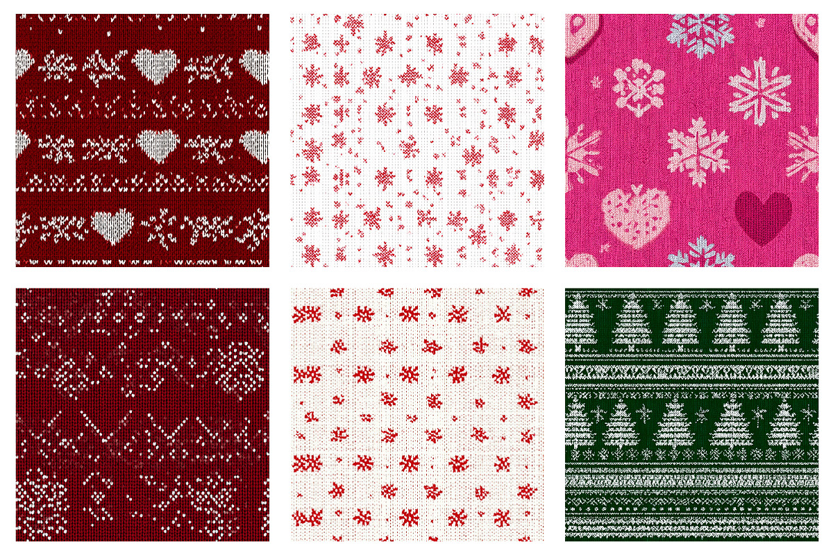 Christmas Knitted Digital Paper, a Texture Illustration by Dream Creation (Photo 3 of 4)