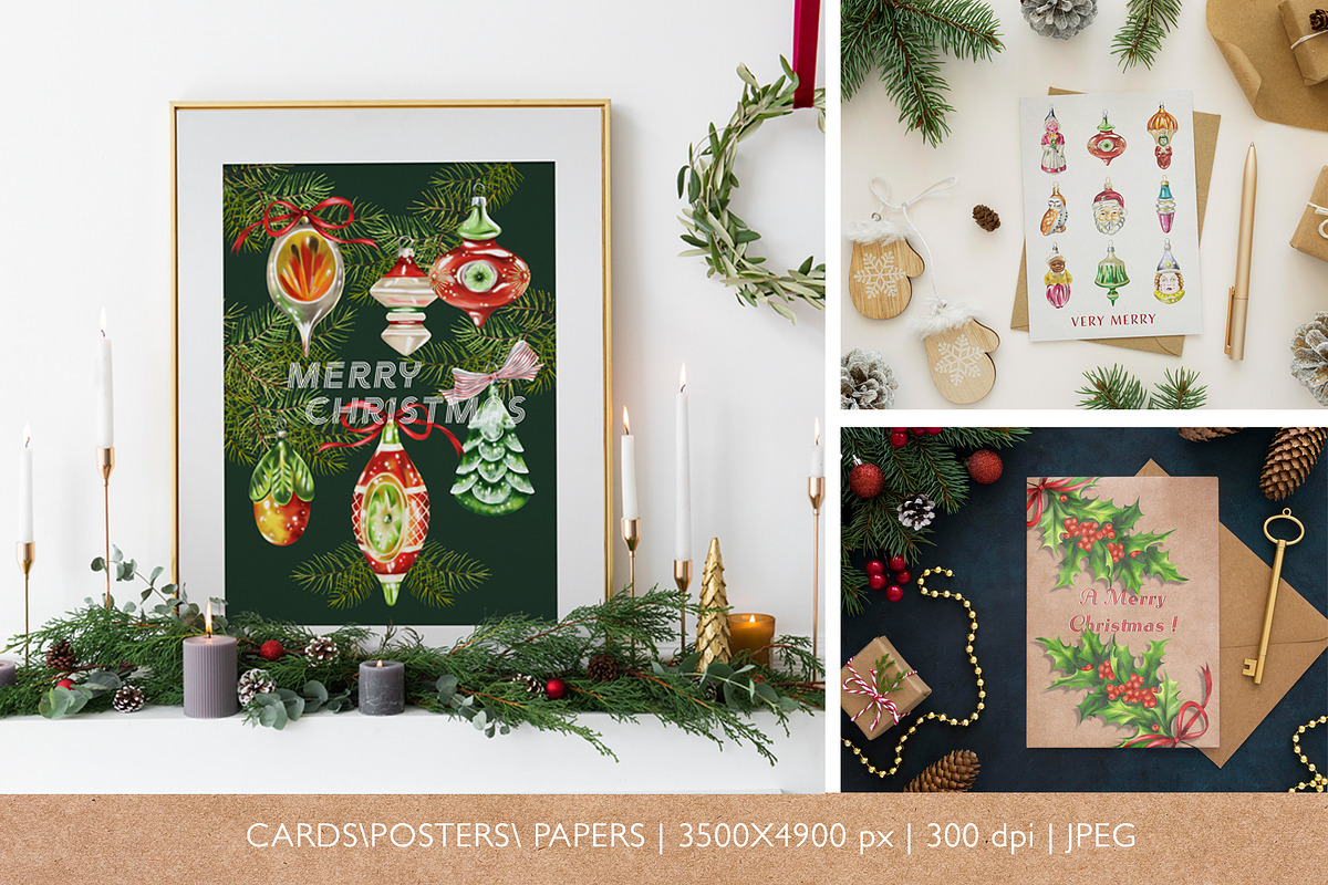 Very Vintage Christmas Collection, a Seasonal Illustration by ArtPavo (Photo 6 of 11)