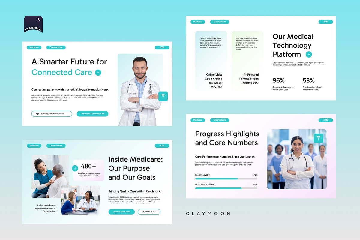 Medicare Telemedicine Startup, a Presentation Template by Claymoon Lab (Photo 3 of 7)