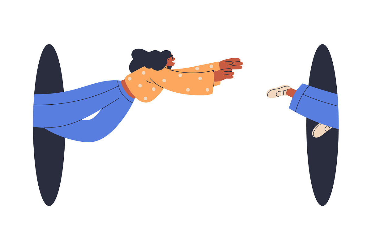 People jumping out of holes set, a Person Illustration by Good Studio (Photo 2 of 9)