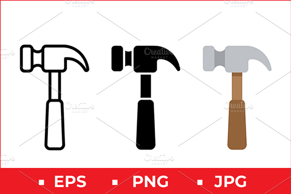 Hammer Tool Vector Icon Pack, a Solid Icon by Artonix (Photo 1 of 2)
