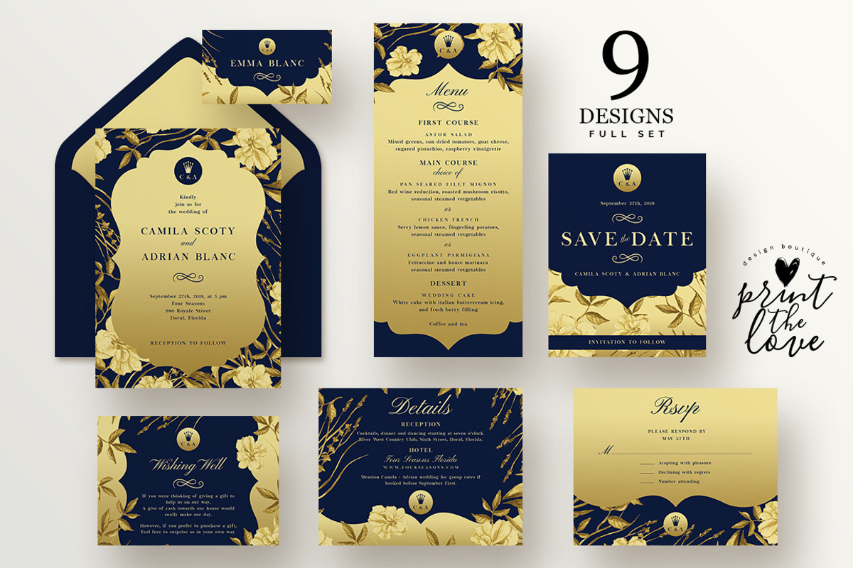 Wedding Invitation Suite - The Queen, an Invitation Template by Print The Love Boutique (Photo 2 of 9)