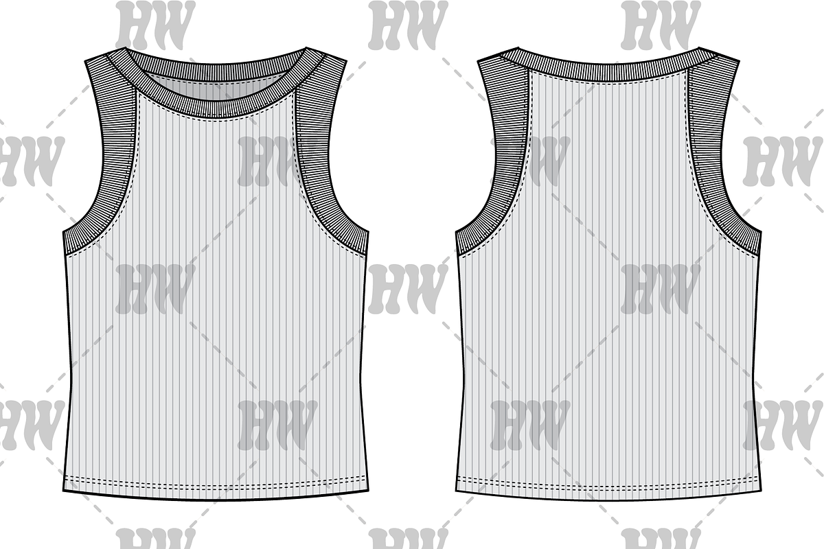 Thick Ribbed Tank Top Fashion Flat, a Shirt Mockup by haydenwentworth (Photo 1 of 3)