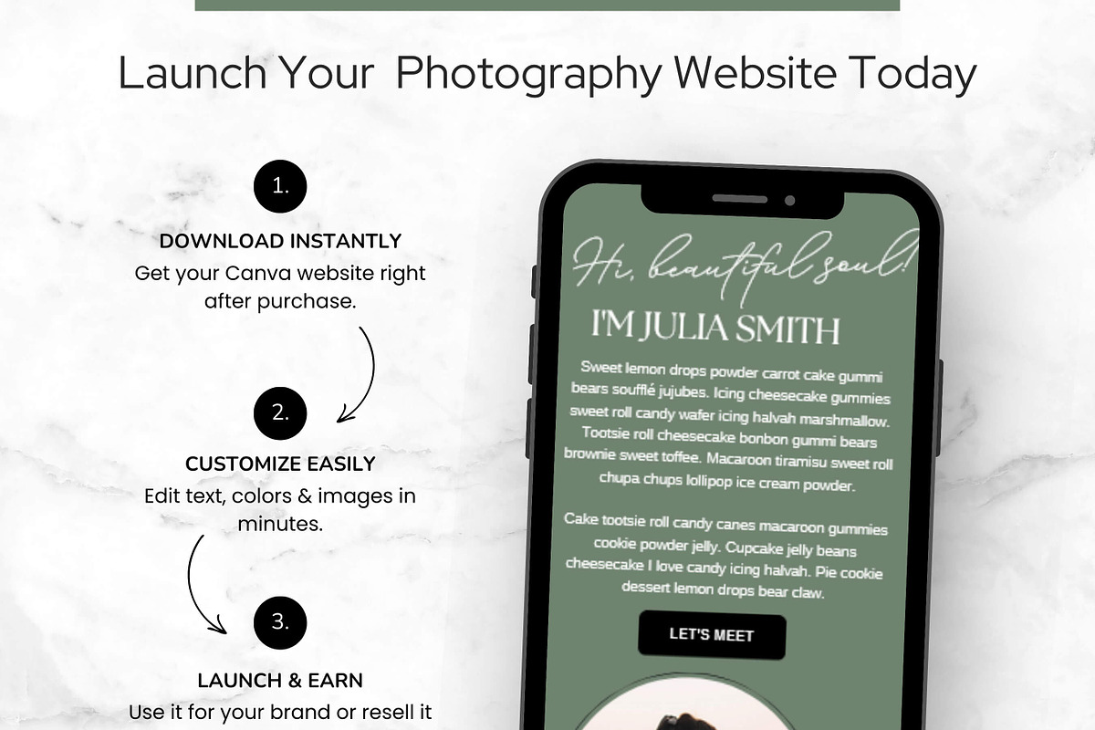 Photography Canva Website Template, a Landing Page Template by Digital Content Mix (Photo 6 of 6)