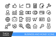 Business and money thick icons, an Outline Icon by Woo Graphics (Thumbnail 1 of 2)