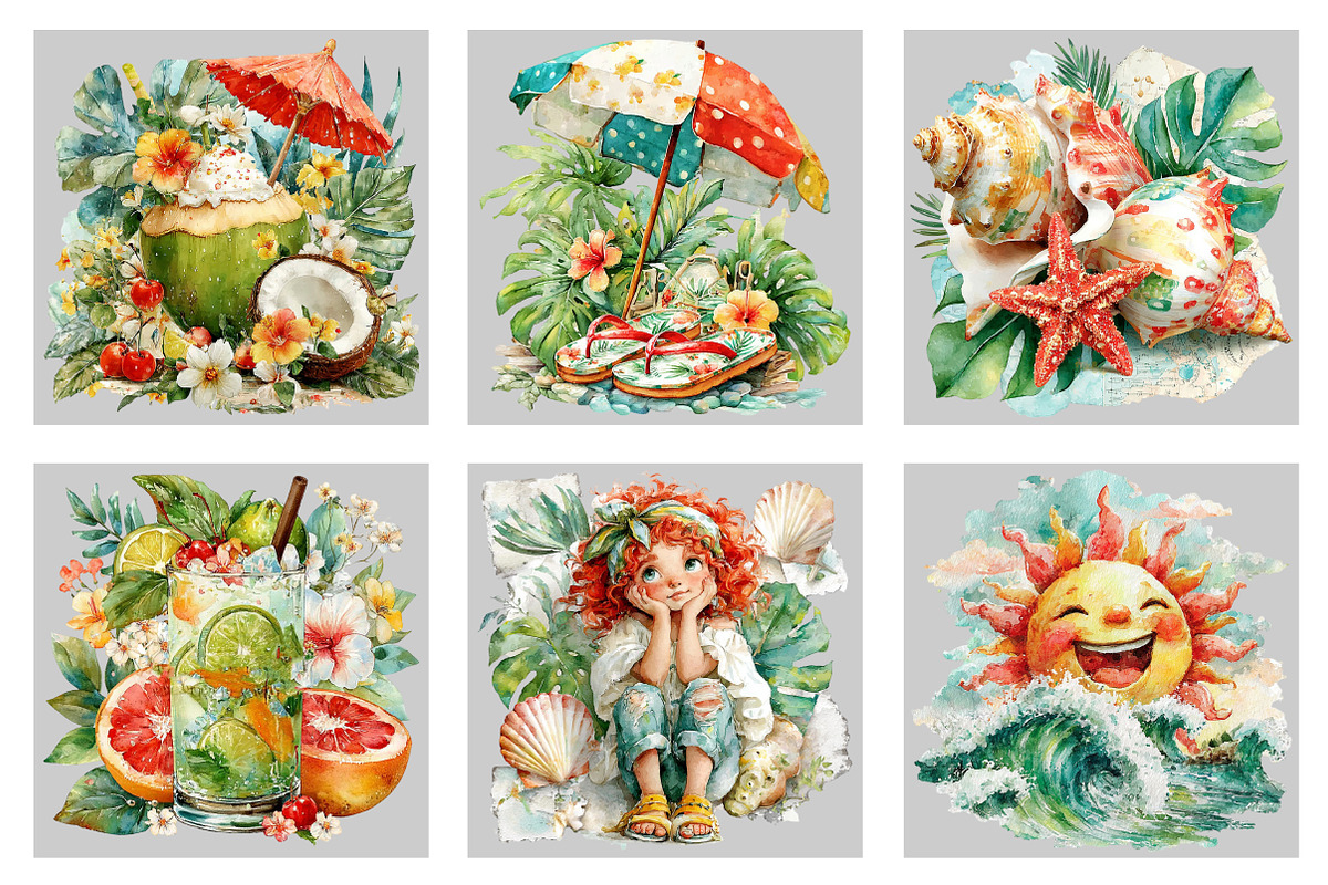 Cosy Summer Clipart Bundle, an Illustration by Black Bird Studio (Photo 4 of 5)