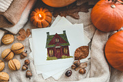 Autumn Cafe watercolor, a Seasonal Illustration by LiChu Art (Thumbnail 8 of 9)