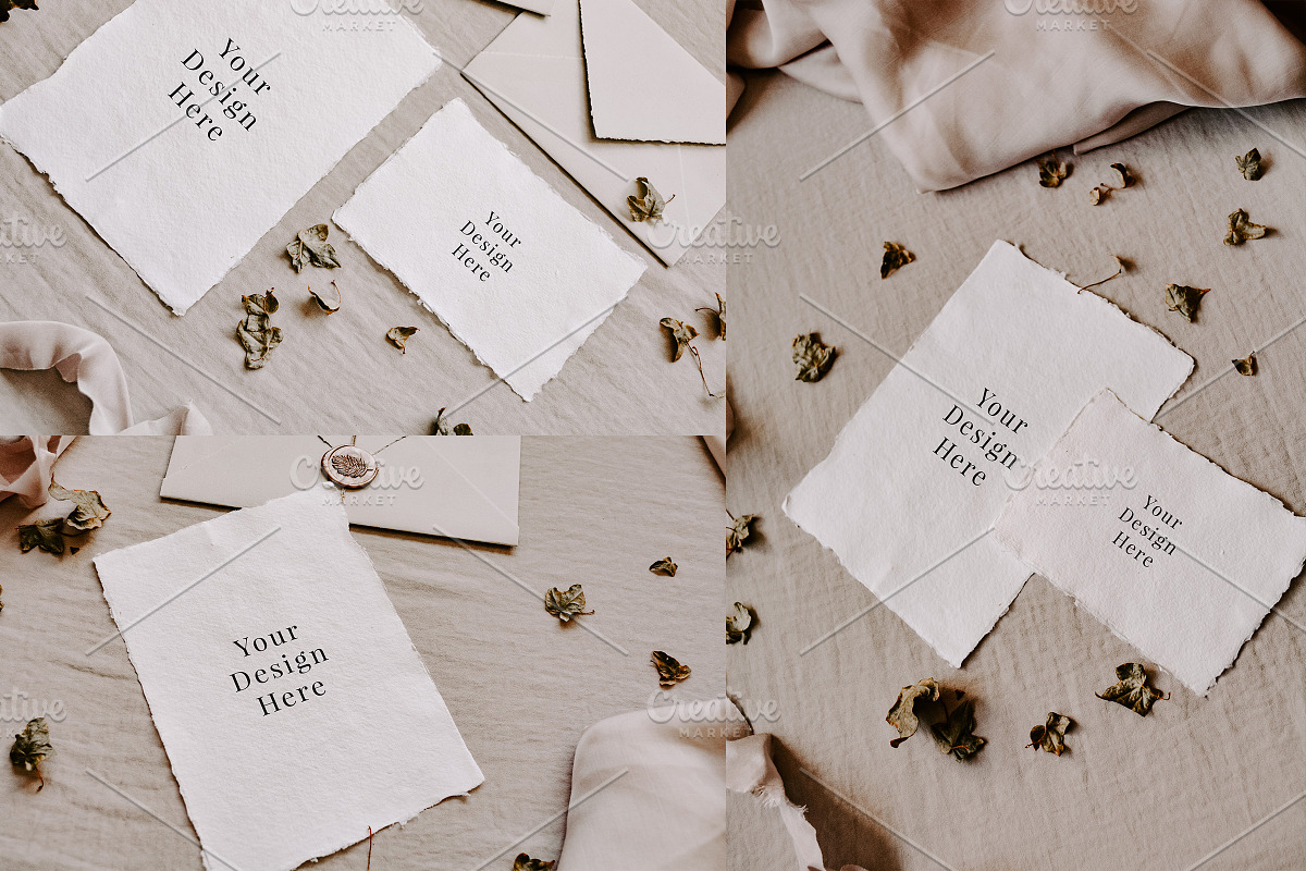 Deckle Edge Paper Mockup Bundle, a Print Template by Barn Owl Studio (Photo 5 of 11)