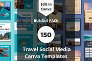 Travel Social Media Canva Templates, a Templates & Theme by BoontenStudio (Thumbnail 1 of 5)