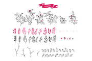 Black and Red Flower Autumn/Fall set, a Decorative Illustration by MooBeer (Thumbnail 3 of 4)
