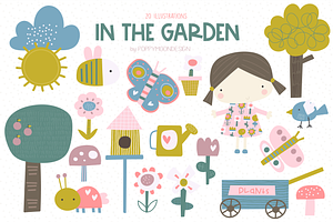 In The Garden Clipart Set