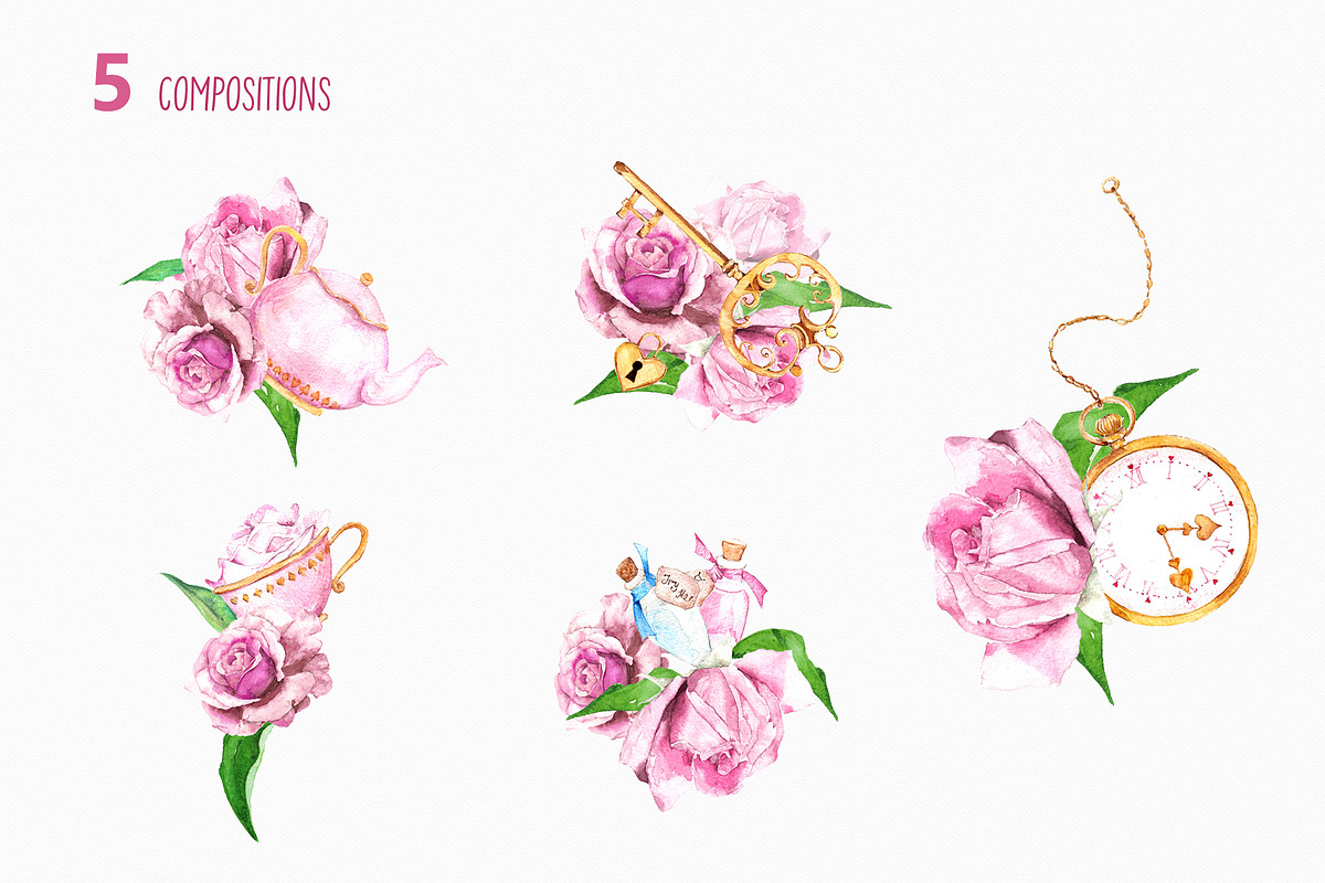 Alice in Wonderland Clipart, an Illustration by Cacacolors Clipart (Photo 3 of 6)
