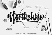 Northshire Script + Extras (Sale), a Script Font by Heybing Supply Co. (Thumbnail 1 of 9)