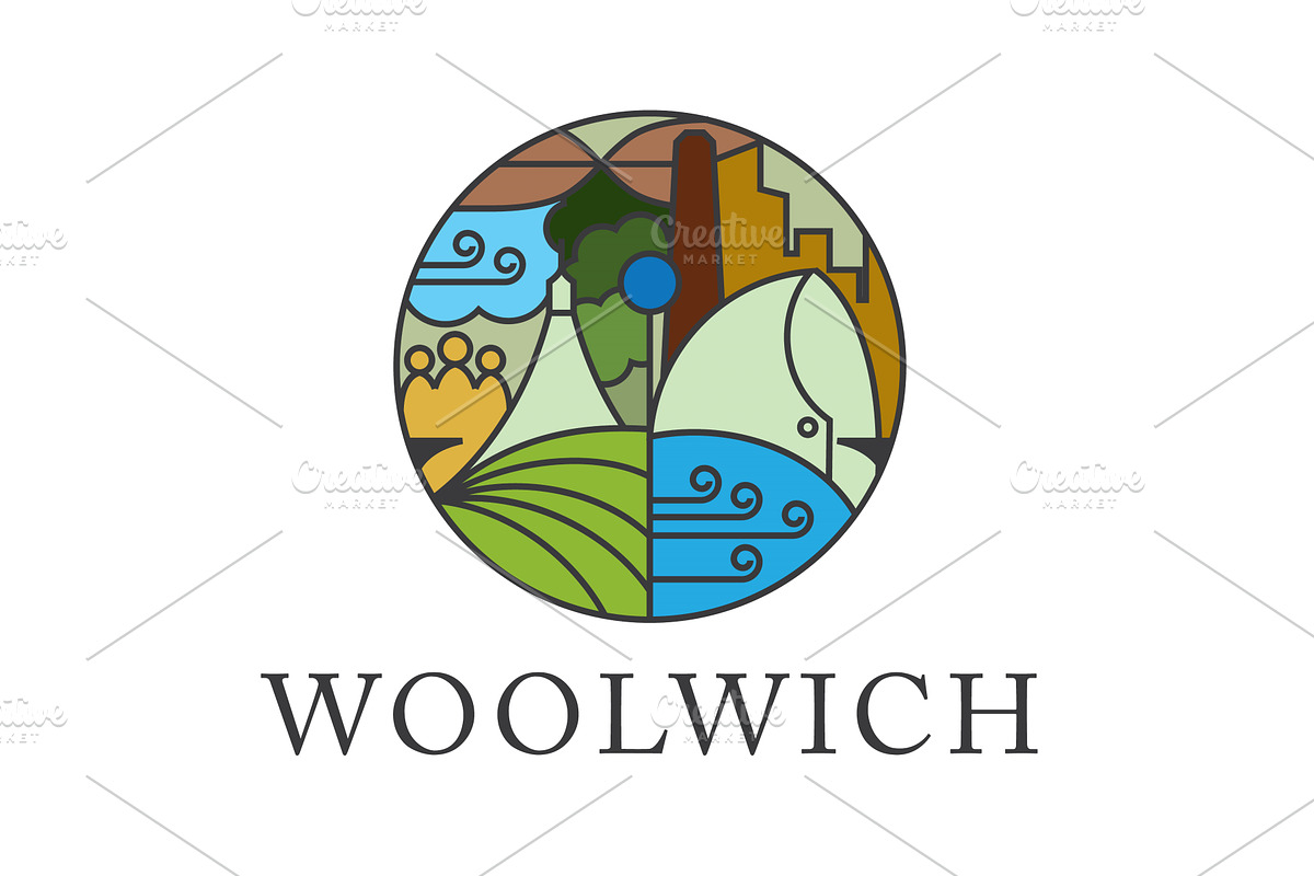 Woolwich district logo heritage, an Illustration by LogosDen