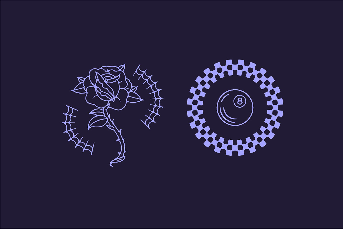 Logo Badge Pattern Brush for Ai, a Brush Add-On by Hannah Bacon Design (Photo 3 of 8)