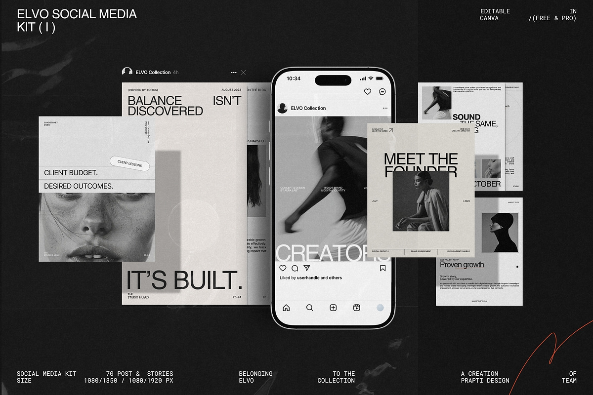 ELVO | Social Media Kit (I), a Social Media Template by Prapti Design (Photo 1 of 10)