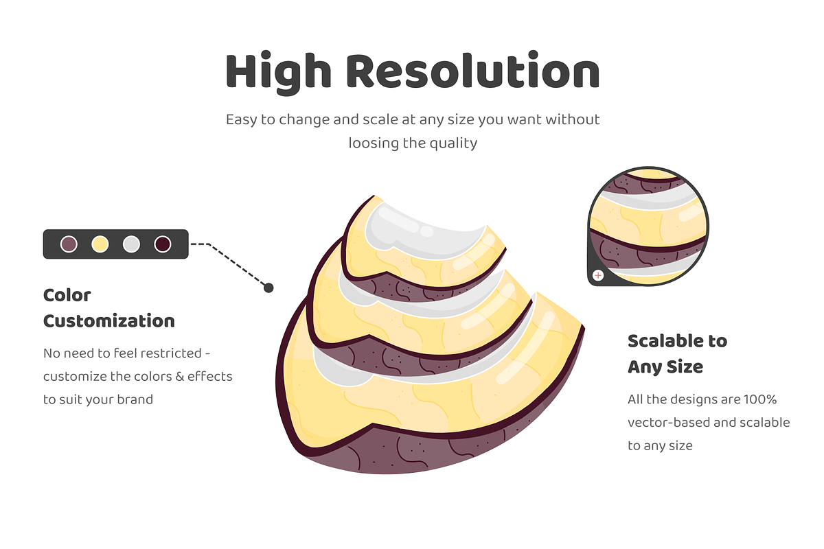 Coconut Stickers, a Duotone Icon by Vectors Market (Photo 3 of 5)