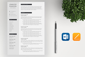 Resume Template Word / 4 Pages