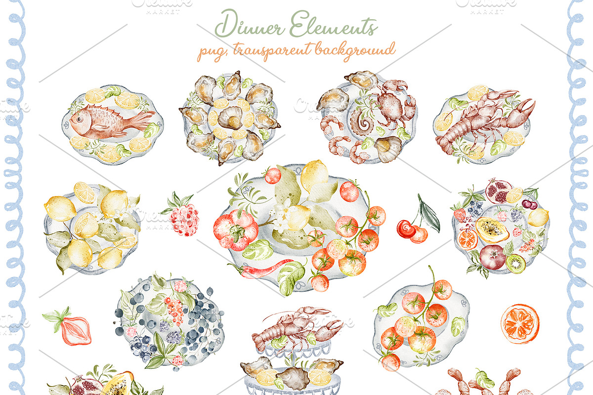 Watercolor Villa Wedding Clipart Set, an Object Illustration by LenArt (Photo 5 of 14)