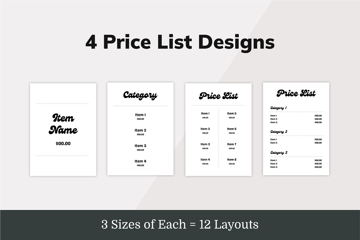 Canva Price List Signage Templates, a Marketing Template by Dandymark (Photo 4 of 7)