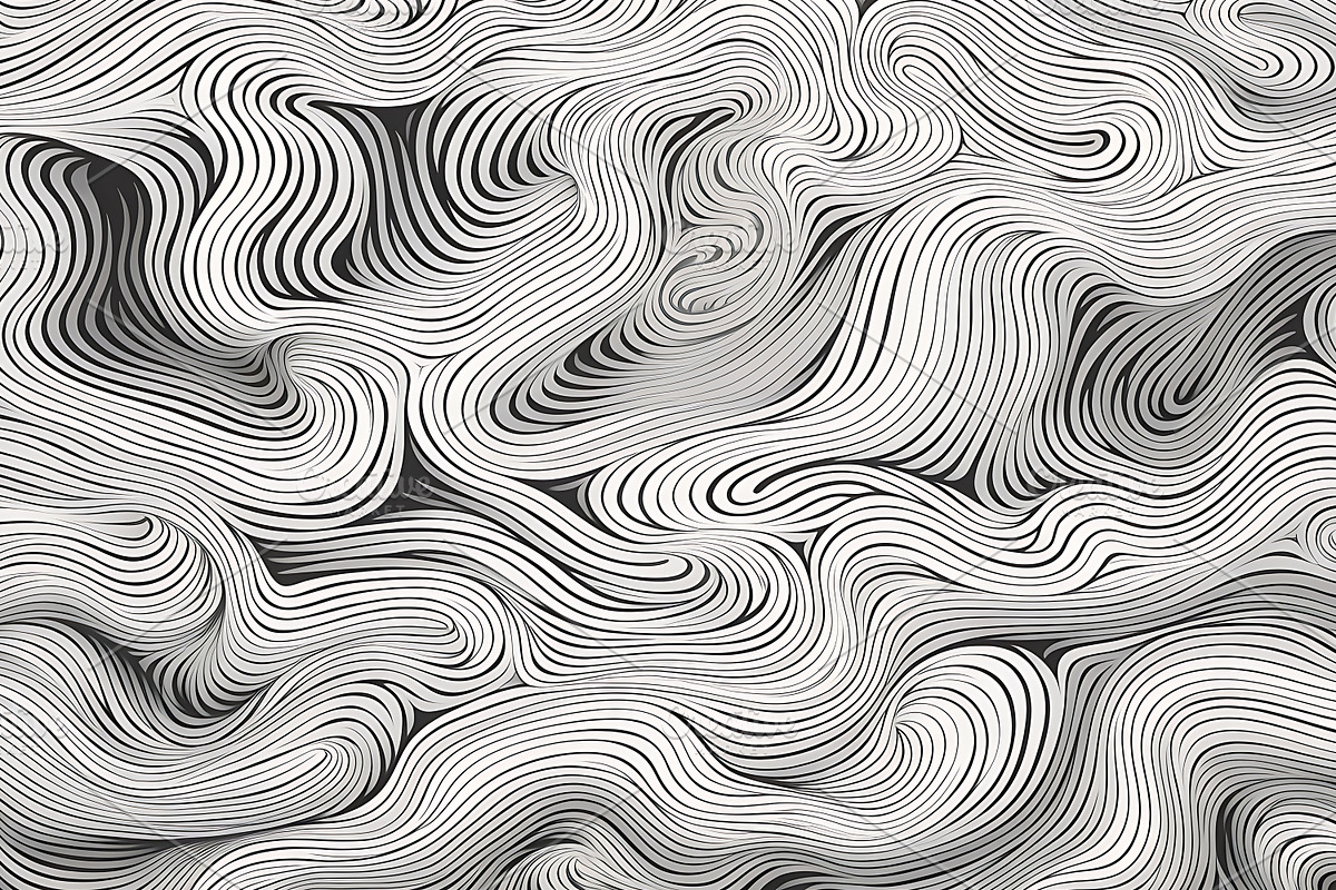 Black and white trippy wave patterns, a Pattern Graphic by Shahjahangdb1 (Photo 7 of 7)