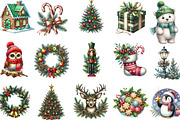 Green Christmas Winter Clipart, an Illustration by Designking (Thumbnail 3 of 5)