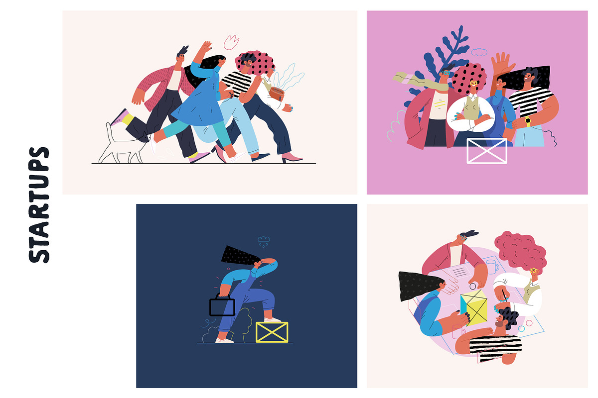 Startups flat vector illustrations, a Templates & Theme by Grivina's shop (Photo 24 of 45)