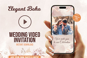 Boho Wedding Video invite Video