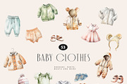Baby Shower Watercolor Clipart, a Decorative Illustration by Sunshine Art (Thumbnail 13 of 15)