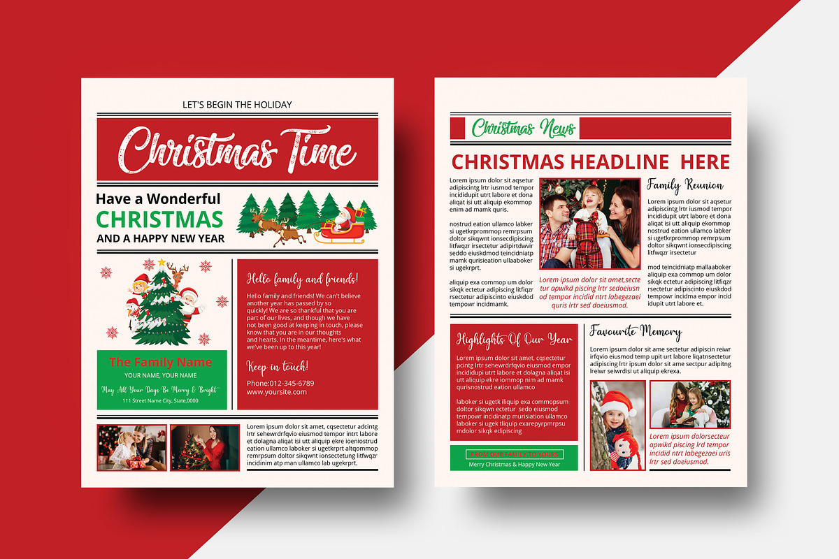 Christmas Newsletter Template, a Stationery Template by Ultimate Template Shop (Photo 2 of 6)