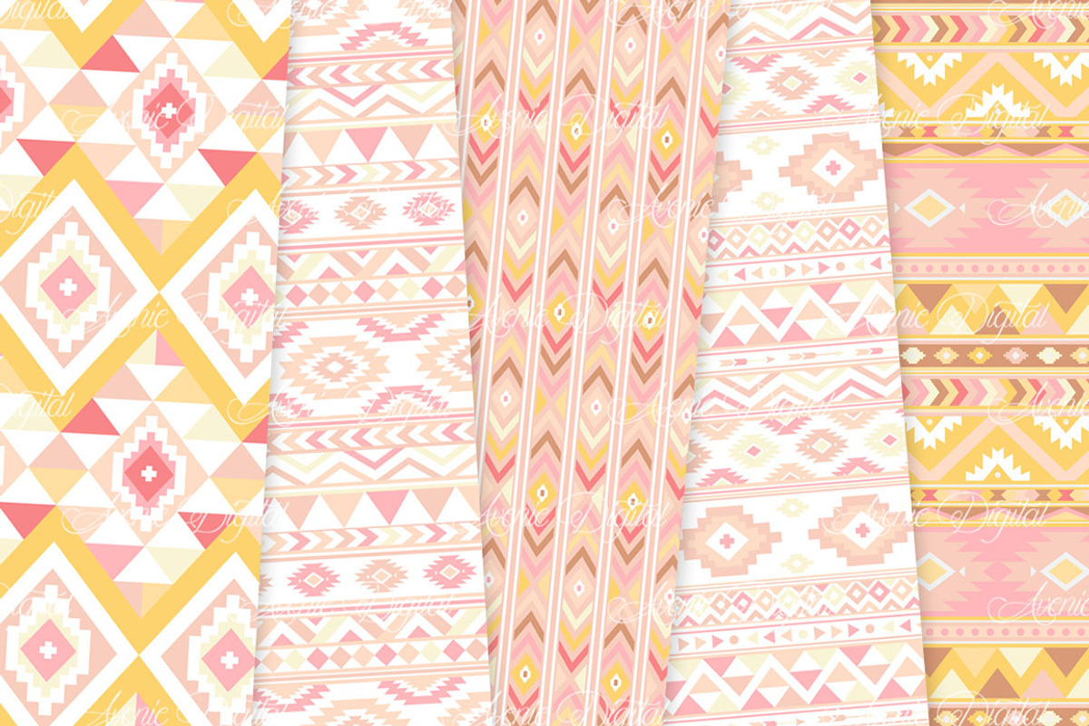 Sweet Aztec Digital Paper, a Texture Graphic by Avenie Digital (Photo 2 of 4)
