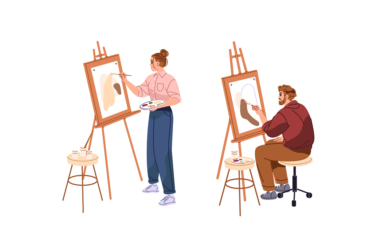 Artists drawing at art classes, an Education Illustration by PaperTrident (Photo 3 of 8)