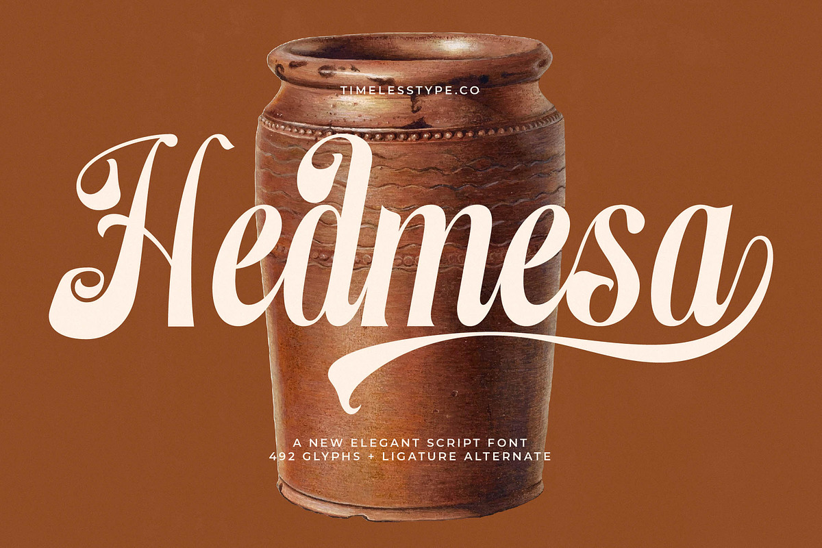 Hedmesa: Elegant Script Font, a Script Font by timelesstype.co (Photo 1 of 20)