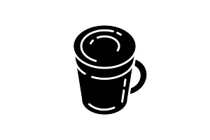 Latte Black Glyph Icon