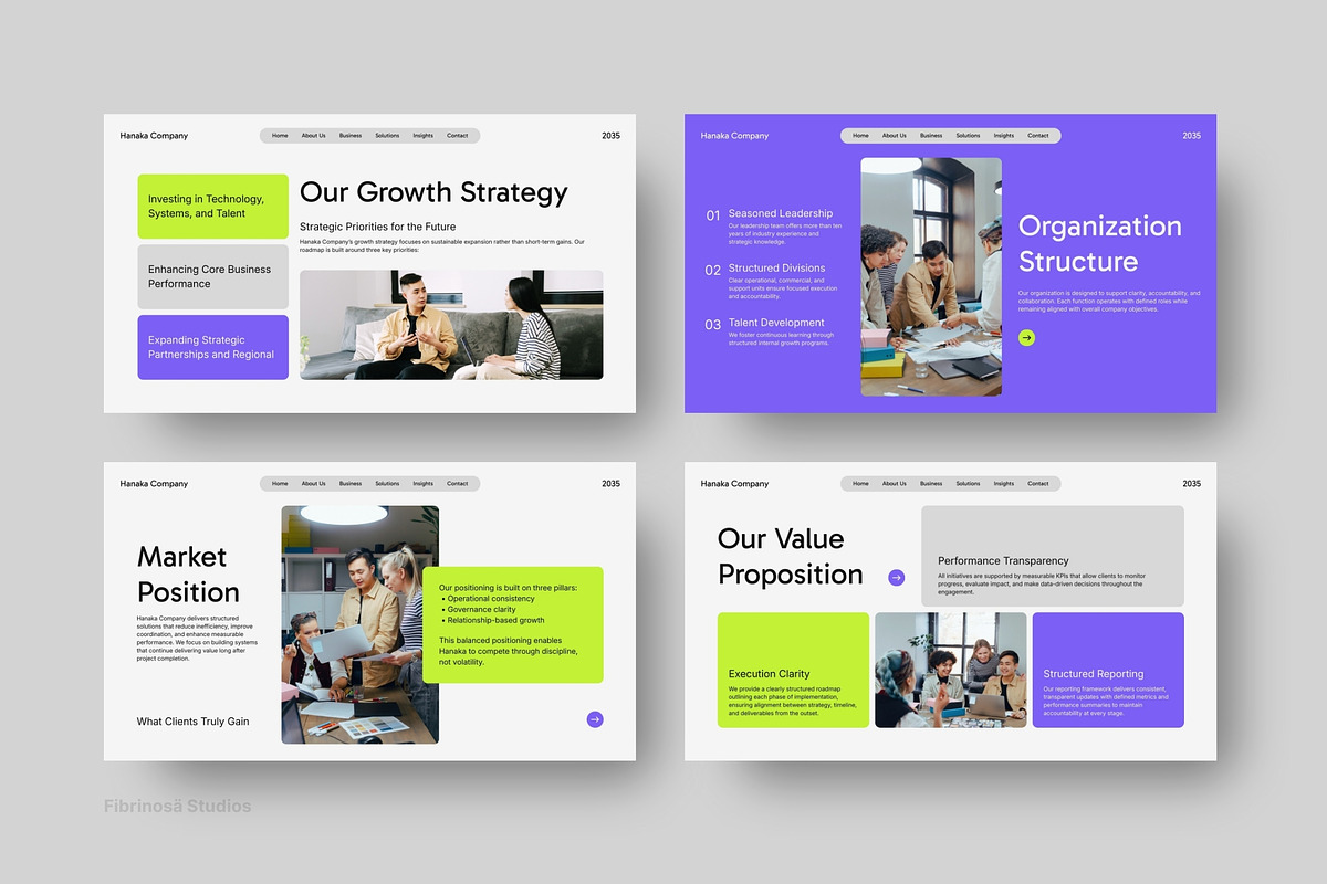 Lime Purple Corporate Profile Deck, a Presentation Template by FIBRINOSÄ (Photo 4 of 6)